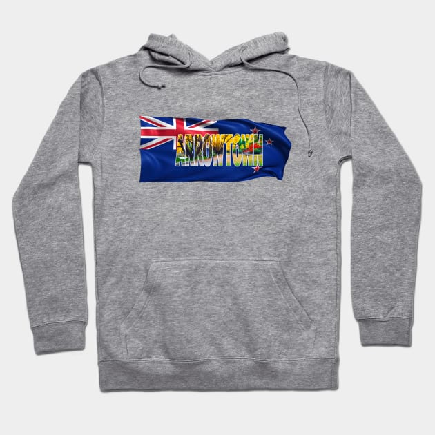 ARROWTOWN - Autumn New Zealand with Flag Hoodie by TouristMerch